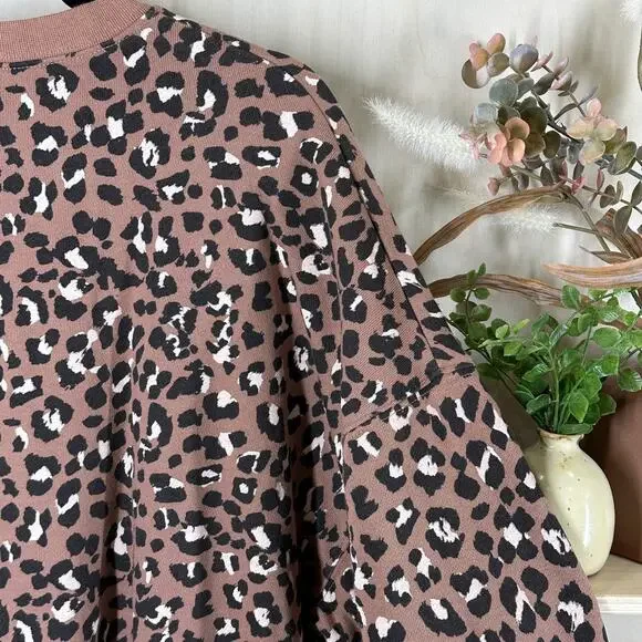 RAILS Reeves Sweatshirt SZ M Mountain Leopard Print Terry Sweater - Picture 6 of 10